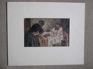 Buy Gerard Westermann - Aquarel "Ziekebezoek"? Bid from 40!