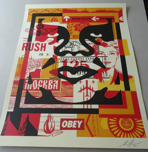 Shepard Fairey - (OBEY) - Face Collage II - offset - handgesigneerd kopen? Bied vanaf 89!