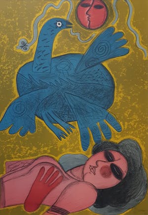 Corneille - "Hommage a CoBrA". Fraaie grote litho uit 1988 kopen? Bied vanaf 425!