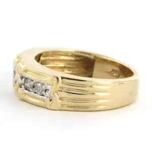 14k bicolour gouden ring bezet met briljant geslepen diamant tot. 0.13ct kopen? Bied vanaf 500!