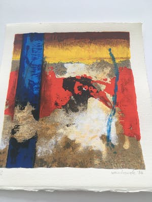 Hans Vanhorck - Kleurenlitho z.t. kopen? Bied vanaf 50!