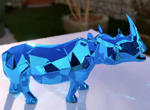 Richard Orlinski - RHINO SPIRIT (AZUR BLUE EDITION) - Skulptur kopen? Bied vanaf 250!