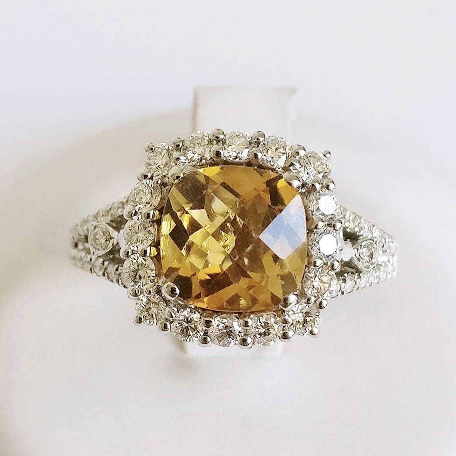 Citrien en diamanten ring kopen? Bied vanaf 2450!