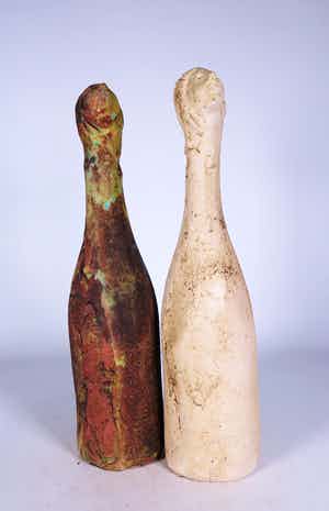 Sjer Jacobs - Keramiek, Flessen met hoofden verkocht voor € 1!