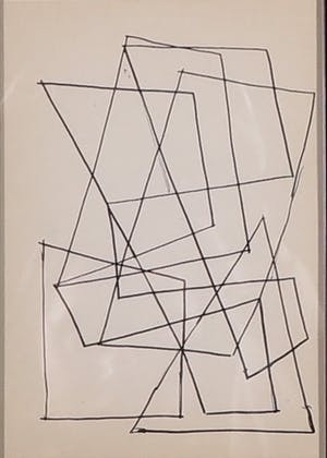 Siep van den Berg - Lot van drie pentekeningen, Abstracte compositie - Ingelijst kopen? Bied vanaf 40!