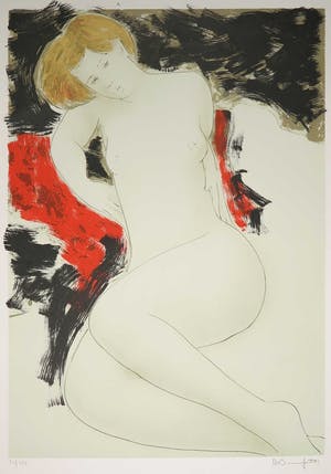 Alain Bonnefoit - Litho, Nu à la Chaise Rouge kopen? Bied vanaf 1!
