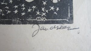 Jac. de Beer - Houtsnede "vis" kopen? Bied vanaf 7!