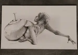 Raymond Bertrand - erg mooie (sur)realistische potlood/inkt tekening "vrouwelijk naakt slak" kopen? Bied vanaf 67!