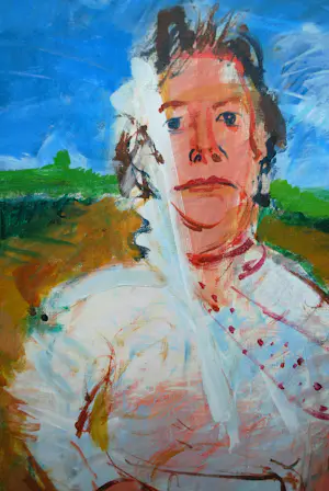 Leen Kriens - De trein van 5.27 - groot schilderij: olieverf op doek 1978 kopen? Bied vanaf 250!