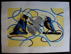 Hans Wap - Zeefdruk: Two birds of one feather - 1998 kopen? Bied vanaf 69!