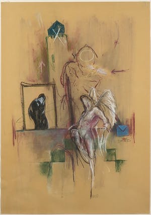 Henny van der Vegt - Pastelkrijt, Zonder titel - Ingelijst kopen? Bied vanaf 1!