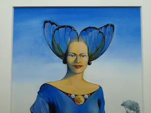 Linda Groen - Ingelijste aquarel , Vlinderkoningin - Lijst, 78 x 61 cm. kopen? Bied vanaf 250!