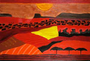 Ronald Boonacker - Aryl op doek, Landschap (Groot) verkocht voor € 250!