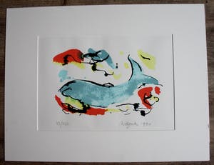 Nic Jonk - Zeefdruk: Dolfijnen - 1990 kopen? Bied vanaf 49!