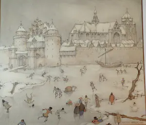 Anton Pieck - 36 tekeningen en een ophang lijst kopen? Bied vanaf 25!