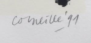 Corneille - en Bert Schierbeek - Zeefdruk en passage uit Een schedel vol stem - Ingelijst kopen? Bied vanaf 100!