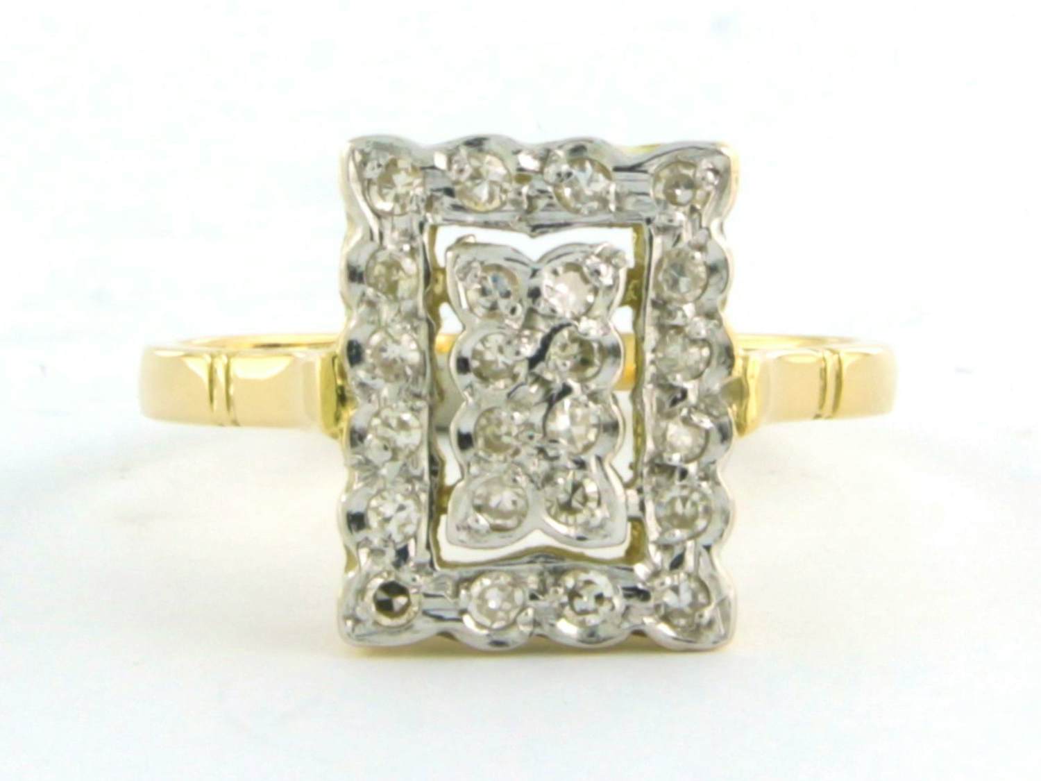 18k bicolour gouden ring bezet met single cut geslepen diamant tot. 0.30ct kopen? Bied vanaf 360!