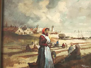 Reint de Jonge - Aquarel - Vissersdorp in de Branding kopen? Bied vanaf 125!