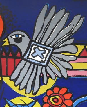 Corneille - Zeefdruk op doek, Le Monde de Fables de Charles Perrault - Ingelijst (Uitzonderlijk groot!) kopen? Bied vanaf 2000!