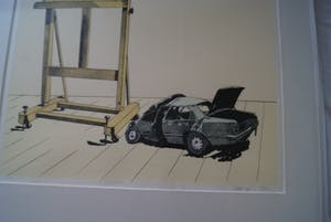 Hans Wap - afgeprijst : CAR CRASH - grote zeefdruk , mooi ingelijst kopen? Bied vanaf 65!