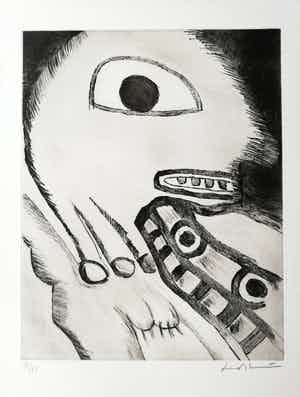 Bengt Lindstrom - Grote zwart wit ets verkocht voor € 270!