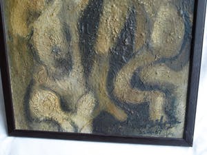 Harry  van der Heyden - Olieverf op jute doek , “Abstracte Naakten” – in originele lijst – 1967 kopen? Bied vanaf 40!
