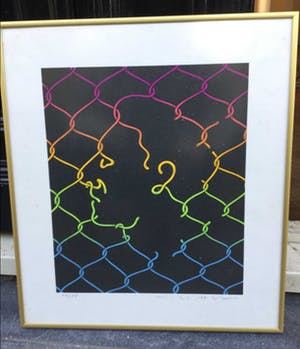 Niet of onleesbaar gesigneerd - C2324-11 - gezicht in hekwerk kopen? Bied vanaf 1!