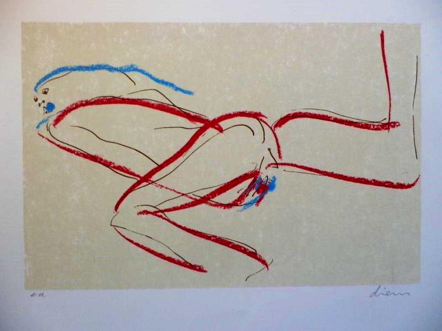 Peter Diem - Kleurenzeefdruk ABSTRAKT NAAKT verkocht voor € 45!