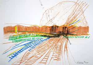 Kees van Bohemen - Litho, Station verkocht voor € 120!