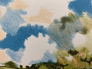 Nicolaas Wijnberg - kleurenlitho - 'Landschap in expressionistische kleuren' - 1983 kopen? Bied vanaf 39!