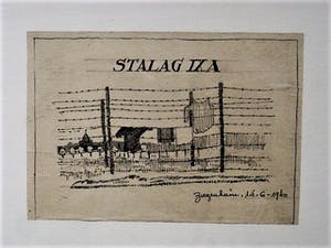 Niet of onleesbaar gesigneerd - 1940 - 3 x tekening "STALAG IX A Ziegenhain" W.O.II - gesigneerd kopen? Bied vanaf 1!