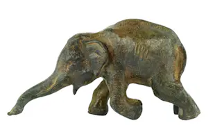 Pierre Chenet - Snuffelende Olifant - massief brons kopen? Bied vanaf 95!