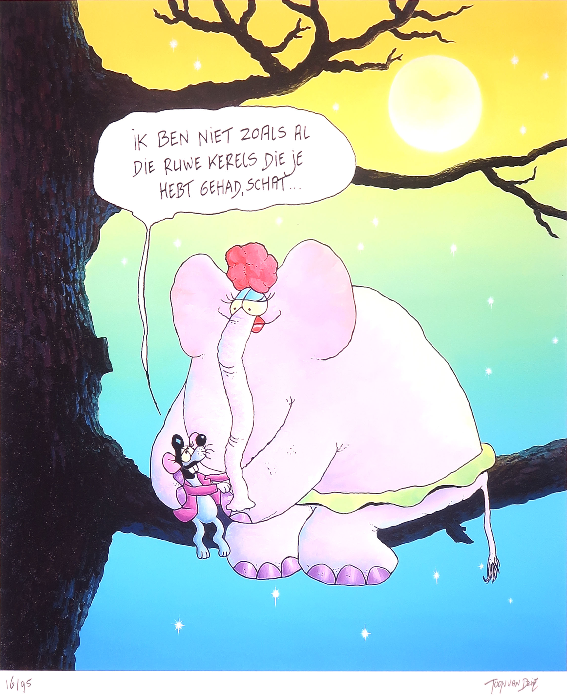 Toon van Driel - Zeefdruk, Olifant (Groot) kopen? Bied vanaf 35!