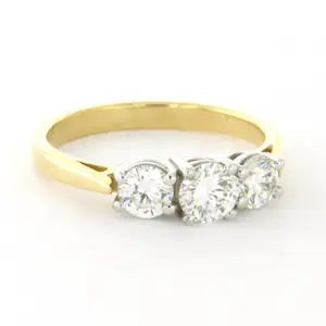 18k bicolour gouden ring met briljant geslepen diamanten tot. 1.14ct –G/H –VS/SI kopen? Bied vanaf 1400!