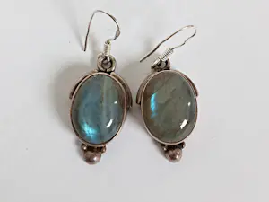 Oorhangers 925 sterling zilver met grote labradoriet cabochons kaufen? Bieten Sie von 20!