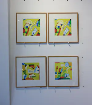 Saskia Bremer - VIER zeefdrukken inclusief lijsten! New Age kopen? Bied vanaf 50!