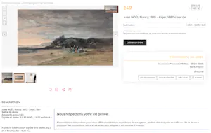 Jules Achille Noël - "Evreux, City view with Clocktower". kopen? Bied vanaf 175!