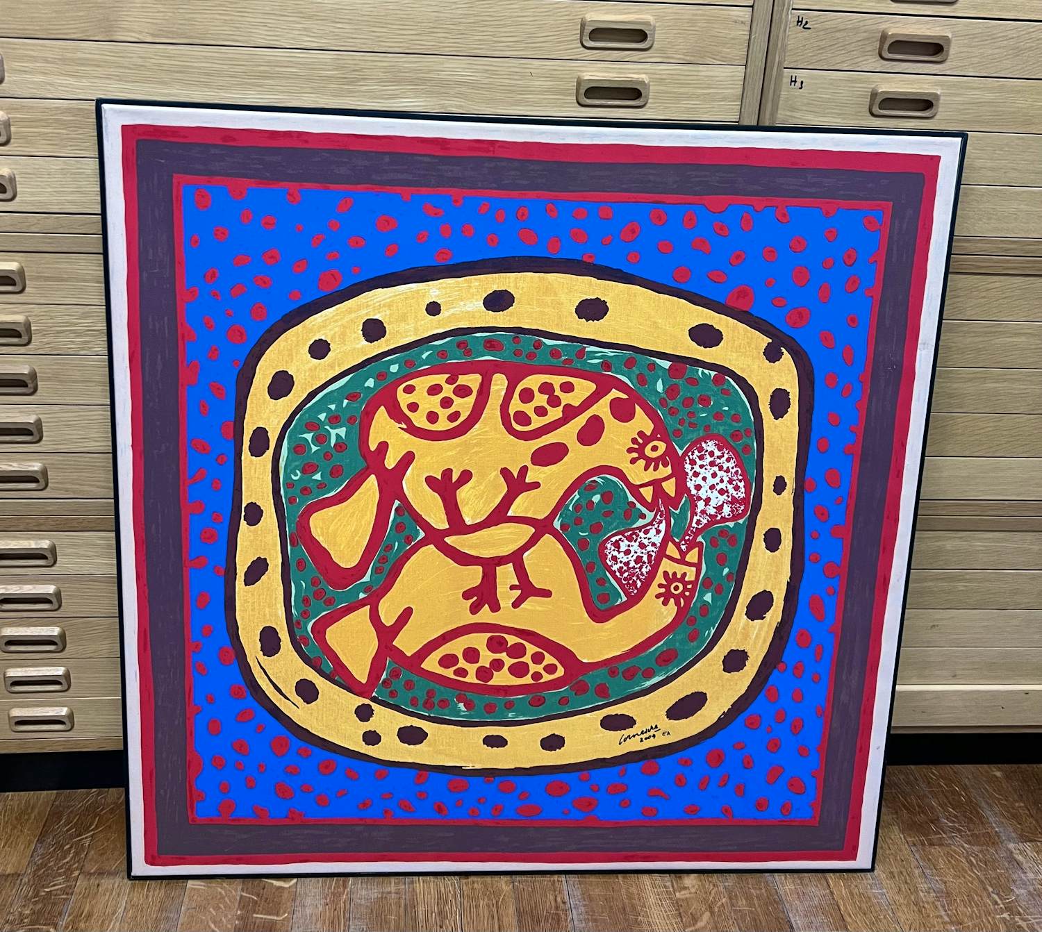 Corneille - Zeefdruk op canvas: LOVE BIRDS, 2009 kaufen? Bieten Sie von 1200!