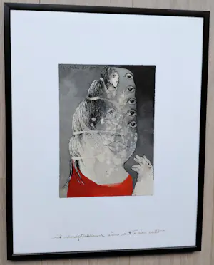 Ans Wortel - Al neusoptrekkend zien wat te zien valt, gouache (netjes ingelijst) kopen? Bied vanaf 225!