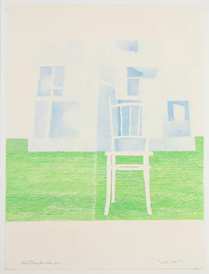 Nic Blans (jr.) - Potloodtekening, Witte stoel kopen? Bied vanaf 1!