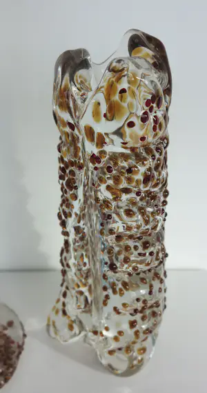 Bernard Heesen - de Oude Horn / Twee unieke en grote rood-bruin gespikkelde vazen kopen? Bied vanaf 350!