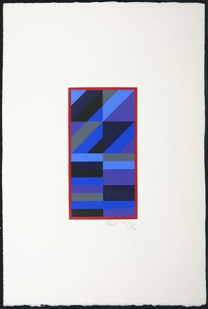 Nigel Kent - Acryl op papier, Geometrische compositie kopen? Bied vanaf 1!