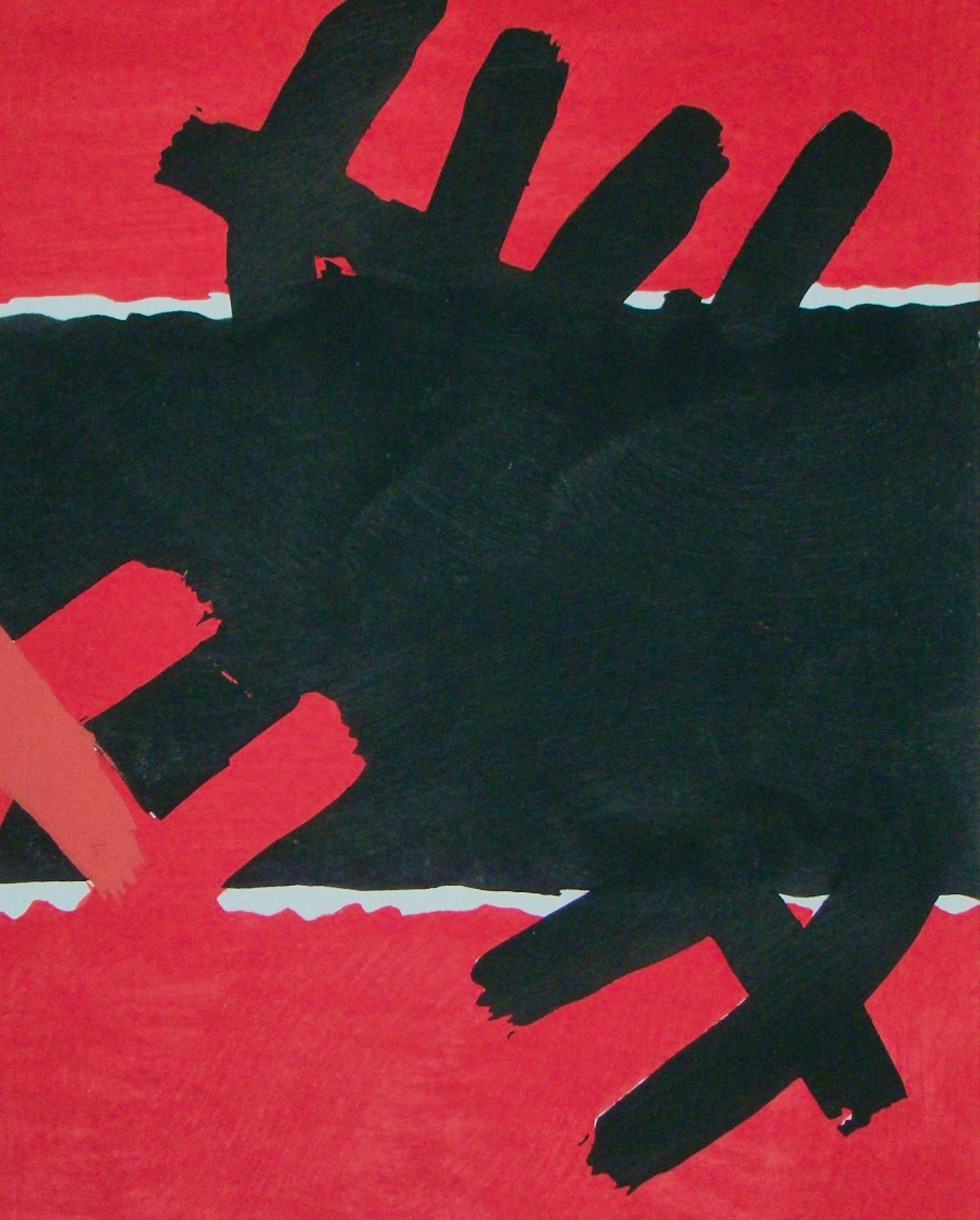 Giuseppe Capogrossi - Surface rouge et noire - Pochoir - 1957 kopen? Bied vanaf 60!