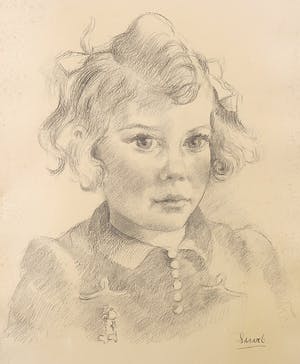 Henk van den Idsert - Potlood, Portret - Ingelijst kopen? Bied vanaf 60!