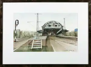 Ciano Siewert - Aquarel, Station Haarlem - Ingelijst verkauft für € 35!