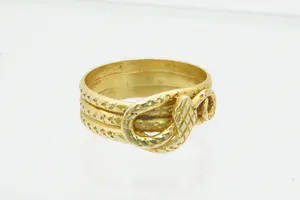 Surinaams 18 krt geel gouden slangen-ring - kleine maat - dames / kindermodel kopen? Bied vanaf 110!