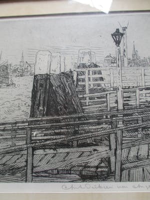 Antoon Derkzen van Angeren - Zicht op de Haven van Rotterdam 1908 kopen? Bied vanaf 65!