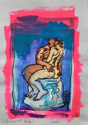 Peter Klashorst - Homage aan “the kiss” van Rodin kopen? Bied vanaf 1!
