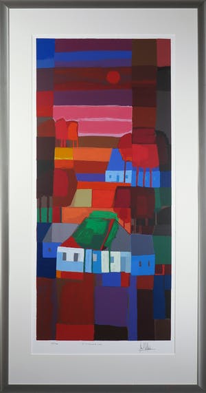 Ton Schulten - Zeefdruk, Avondrood - Ingelijst (Groot) kopen? Bied vanaf 350!