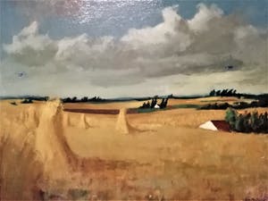 Dick Braam - GROOT WERK!! Korenschoven in landschap kopen? Bied vanaf 1!